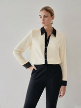 MOTF PREMIUM CONTRAST TRIM LONG SLEEVE SHIRT